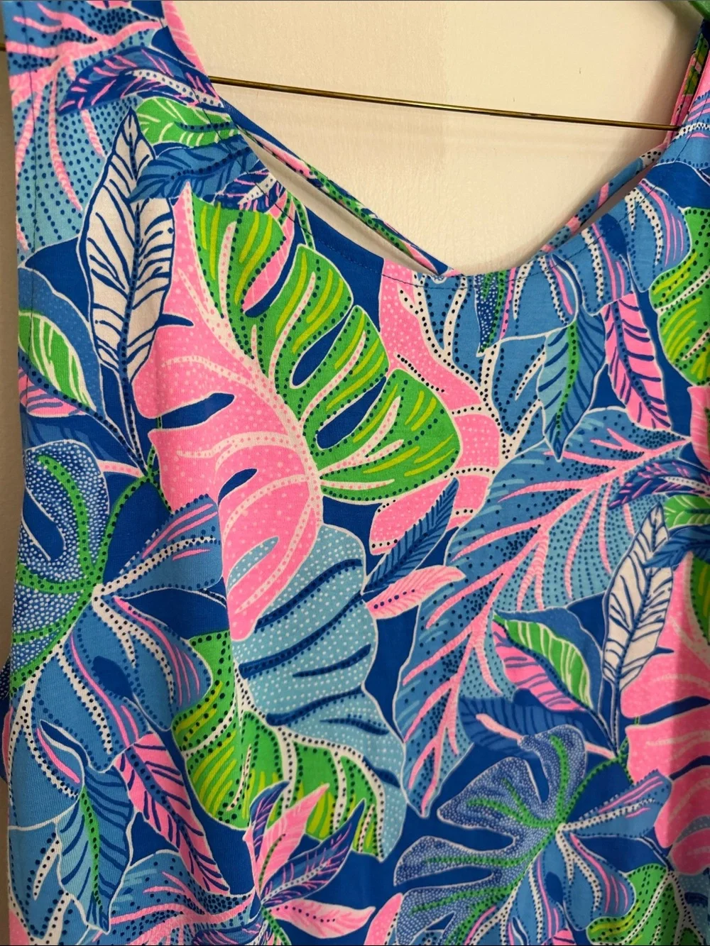 Lilly Pulitzer Kristen Dress XL Tropical Print Shift Dress - Blue, Pink & Green - Picture 4 of 7